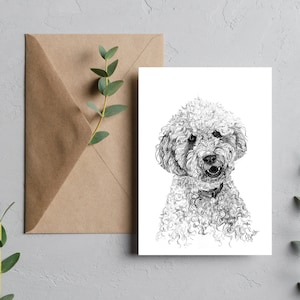 Bonjour, bonjour ! Carte Labradoodle