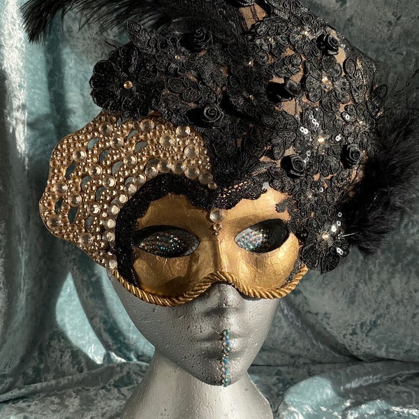 Gold and Black Masquerade Mask