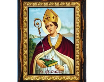 Saint Januarius - San Gennaro - Januarius - Saint Janvier - Ianuarius Handmade Wood Plaque Orthodox,Catholic,Byzantine Art,Home Decor Wall