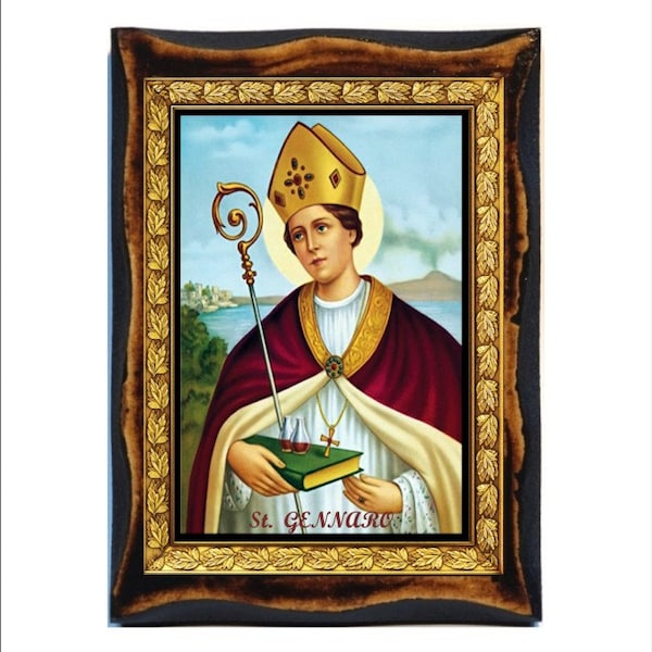 Saint Januarius - San Gennaro - Januarius - Saint Janvier - Ianuarius Handmade Wood Plaque Orthodox,Catholic,Byzantine Art,Home Decor Wall