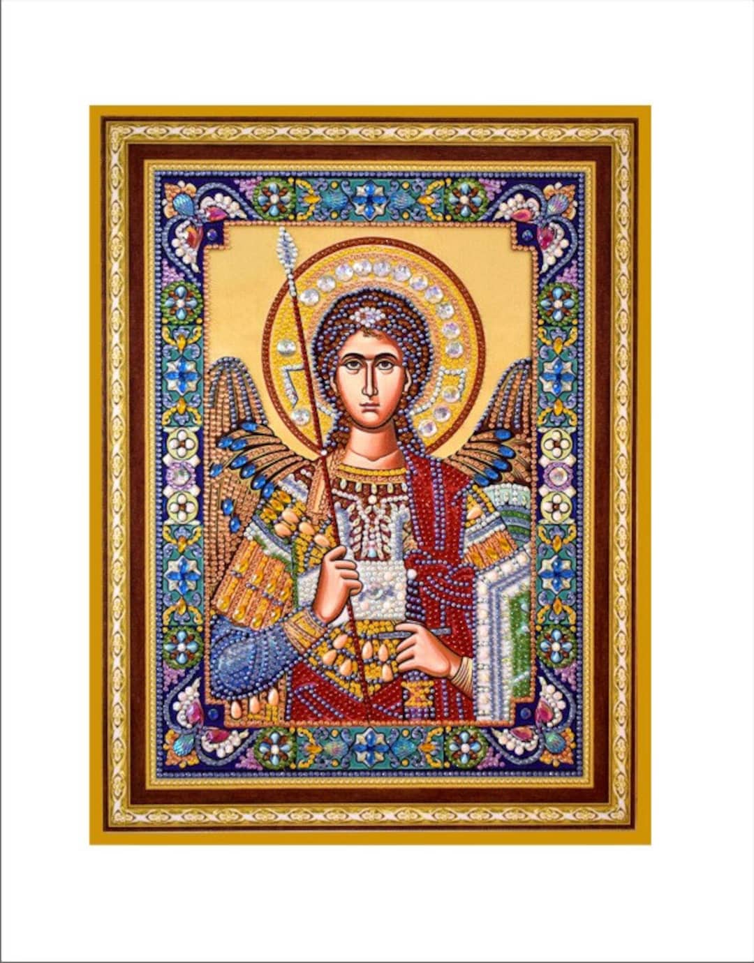 Saint Michael of a Mosaic Kit Archangel Michael Mosaic Set for Adults and Children Construction