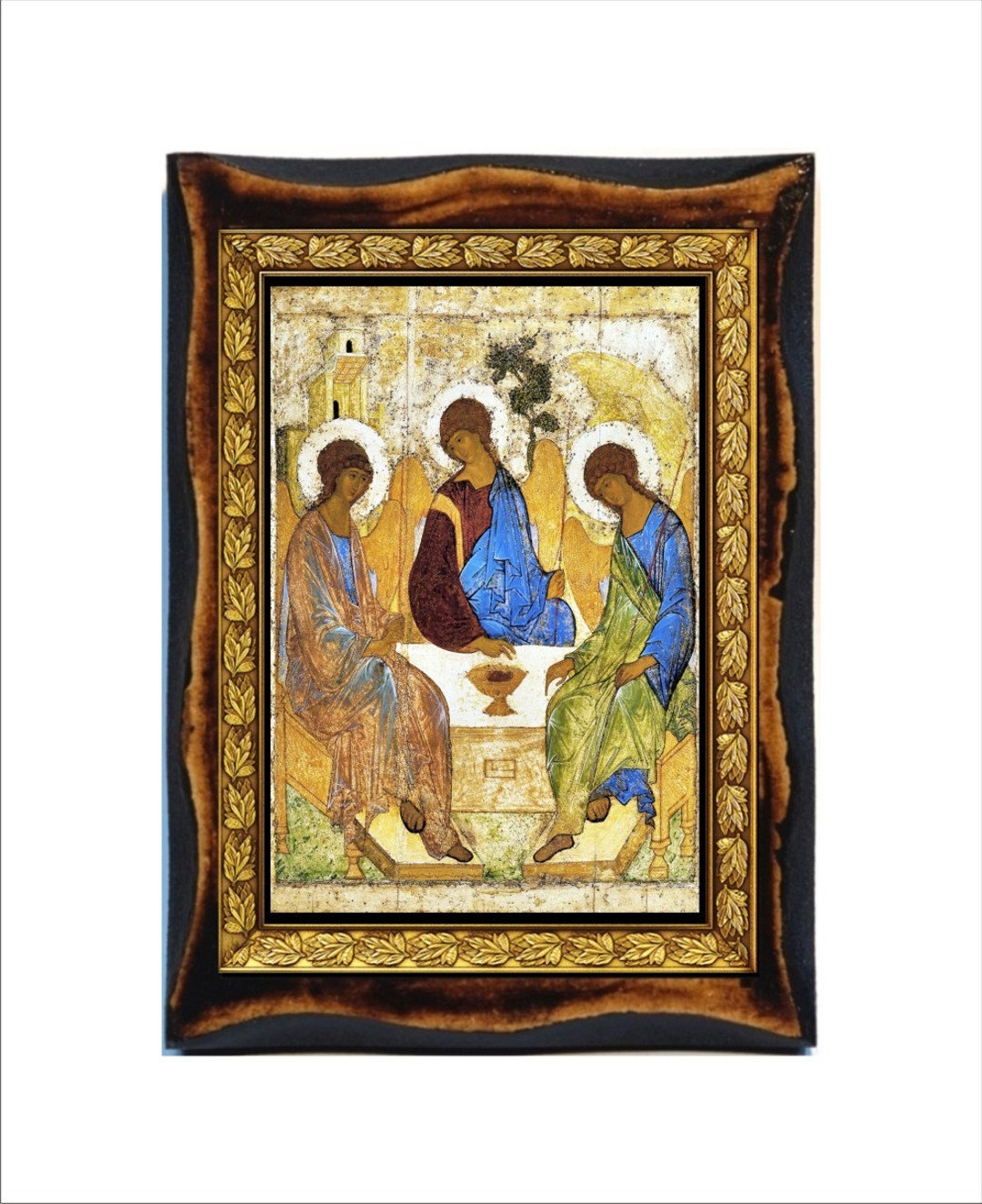 Carreau Mural Céramique Icône Trinity Andrei Rublyov - Pour Salle De Bain Ou Cuisine, Effet Marbre