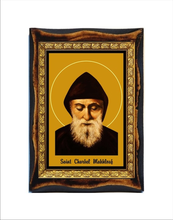 St Charbel Colgante Collar 18/" o 24 pulgadas cadena Saint Sharbel Makhluf encanto