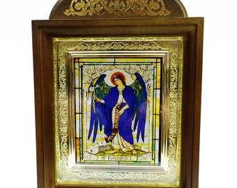 Gabriel the Archangel Icon Stand - Arcángel Gabriel Iconostasio - Gabriel Iconostase - Arcangelo Gabriele Iconostasi - Gabriel Iconstasis