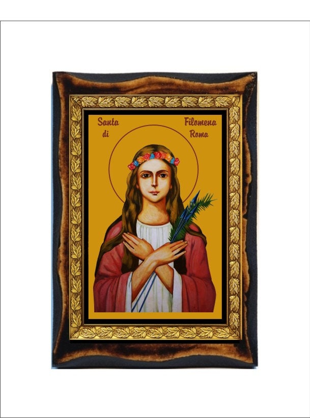 St Philomena of Rome catholic tile mural Saint Philomena icon Santa Filomena catholic