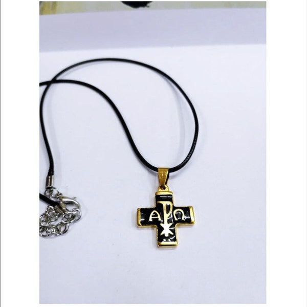 Christogram Cross Gold and Black - Christogramme Croix - Christusmonogramm Kreuz - IHS - Chrystogram - Chi Rho -Monogramma di Cristo -Crismó