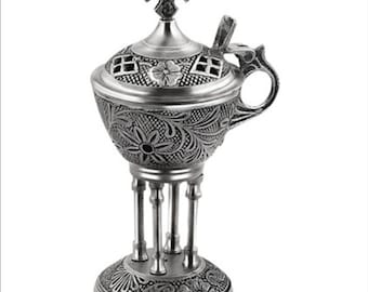 Incensario - Metal Censer Silver  - Thurible - Incense Burner Censer - Thurible metal censer - Turibulum - Wierookvat - Altar -Turíbulo