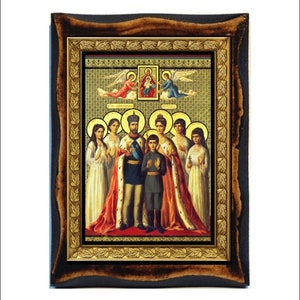 Tsar Nicholas II of Russia and Family - Канонизация царской семьи - Canonizzazione dei Romanov Handmade Wood Icon Plaque Orthodox,Home Decor