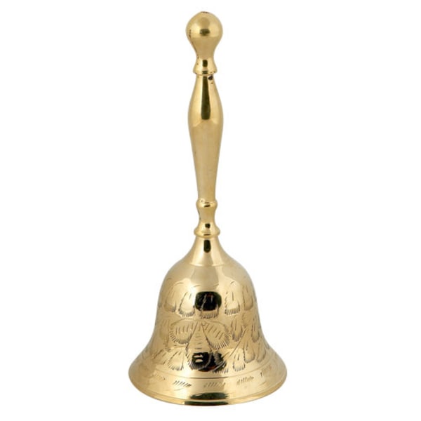 Brass Table Bell - School Bell - Reception Bell - Hand Bell - Large Brass Bell - Solid brass hand bell - Temple Hand Bell - Cloche a Main
