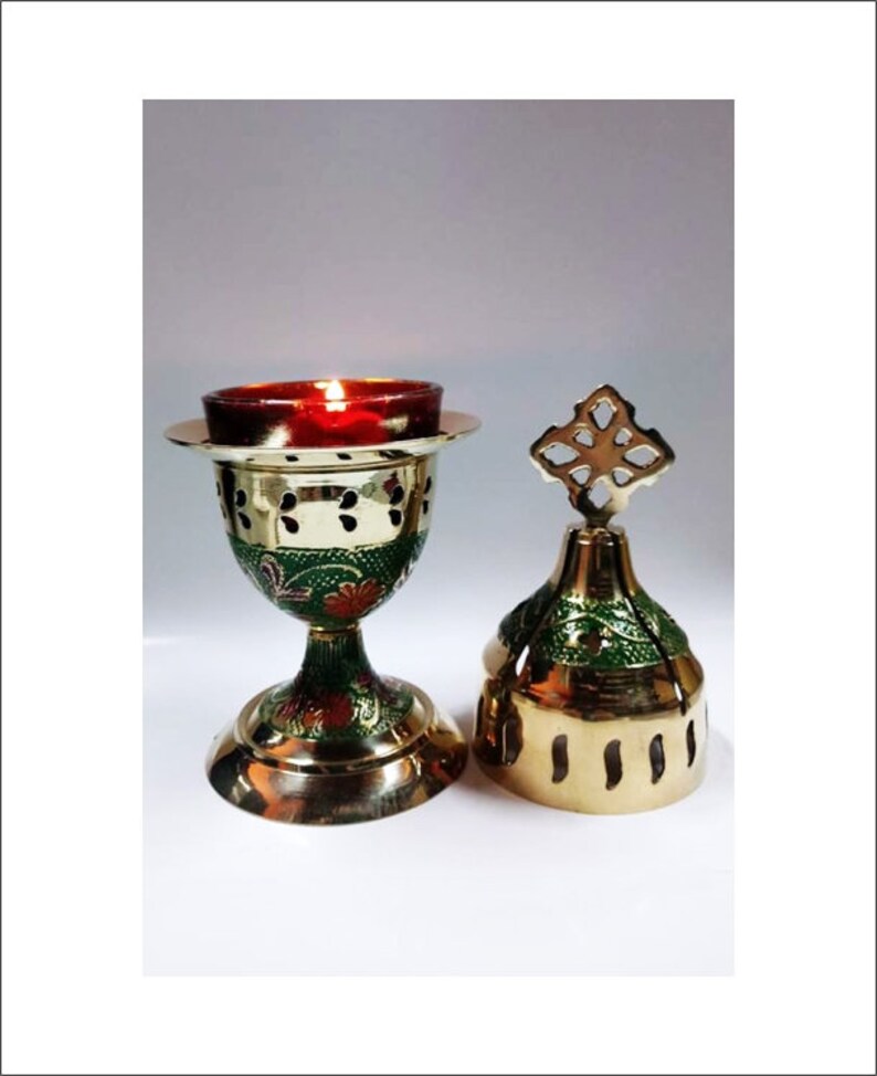Standing Oil Lamps Table Lamp Holders Vigil Brass Gold And Green Candle With Glass Cup Home Decor Wall