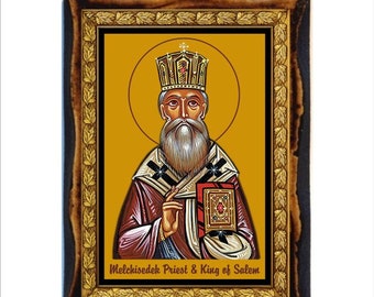 Saint Melchizedek I of Georgia - Melkisedek I - San Melchisedec I Handmade Wood Plaque Orthodox,Catholic,Byzantine Art,Home Decor Wall