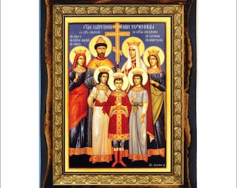 Tsar Nicholas II of Russia and Family - Канонизация царской семьи - Canonizzazione dei Romanov Handmade Wood Icon Plaque Orthodox,Home Decor