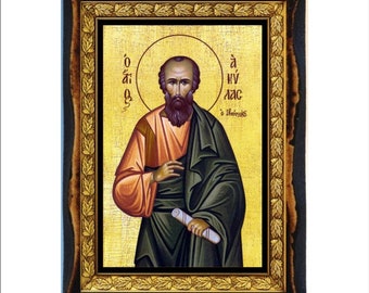 Saint Aquila - Aquila - Santo Aquila - San Aquila - Áquila - Akylas - Акила Handgemaakt hout, icoon op plaquette, orthodox, katholiek, altaar