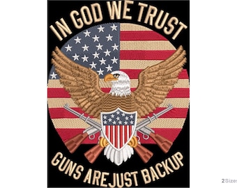 Patriotic Eagle American Flag Machine Embroidery Design - 2 sizes, USA Flag Design, 4th of July Pattern, Independence Day Design