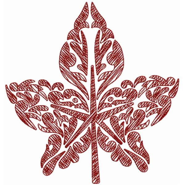 Sketched Buckeye Tree Leaf Embroidery - Fall Leave - Leaf Embroidery - Machine Embroidery Design - Digital Instant Download
