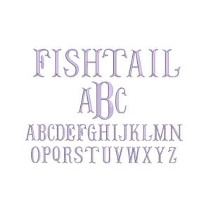 Fish Tail Embroidery Font - Machine Embroidery Font / Fishtail Home Format Font Embroidery Letters Fishtail Letters