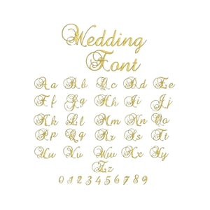 Hochzeitsschrift - Maschinenstickschrift Schrift / Alphabete Monogramm Stickerei Buchstaben / Stickerei Schrift Buchstaben
