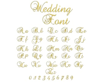 Hochzeitsschrift - Maschinenstickschrift Schrift / Alphabete Monogramm Stickerei Buchstaben / Stickerei Schrift Buchstaben