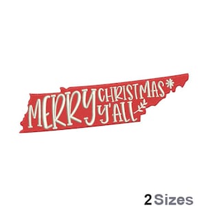 Frohe Weihnachten Tennessee Stickerei - Weihnachtsstickerei - Feiertagsstickerei - Maschinenstickerei, Stickdatei - Digital Sofort Download - 2 Größen