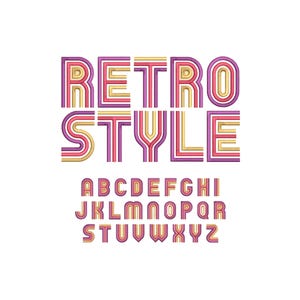 Retro Embroidery Design Fonts Alphabets All Formats Instant Downloads / Machine Embroidery Design Instant Download Monogram Alphabet Bundle