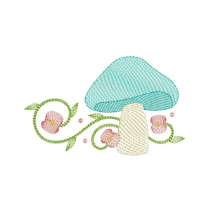 Fairytale Rippled Mushroom - Rippled Elegance Embroidery - Mushroom Pattern - Machine Embroidery Design - Digital Instant Download