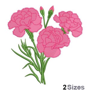 Carnations Embroidery - Floral Embroidery -  Garden Embroidery - Machine Embroidery Design - Digital Instant Download - 2 Sizes
