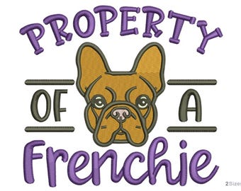 French Bulldog Machine Embroidery Design - 2 sizes, Cute Frenchie Face Pattern, Dog Lover Gift Idea, Instant Download