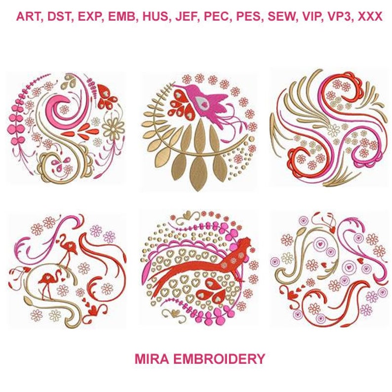 Quilt Block Machine Embroidery Design Peacock Embroidery Patterns Flamingo Embroidery Pattern 6 Embroidery Floral Bundle 4x4 Hoop set