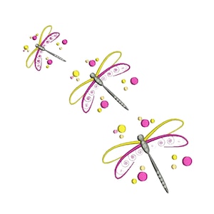 Colorful Dragonfly - Machine Embroidery Design / Dragonfly digital embroidery pattern