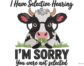 Cow Embroidery Design Funny Quote Digital Download Machine Embroidery  2 sizes
