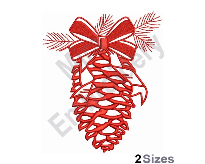 Pine Cone Machine Embroidery Design / Christmas Ribbon Etsy