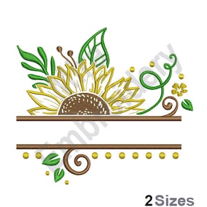 Sunflower Monogram Name Drop Machine Embroidery Design/ Machine Embroidery / Embroidery Pattern / Embroidery File Download