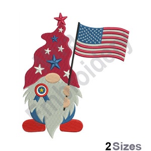 Usa Flag Gnome - Machine Embroidery Design, Patriotic Gnome Embroidery Designs, USA Embroidery Patterns, Embroidery Files, Instant Download