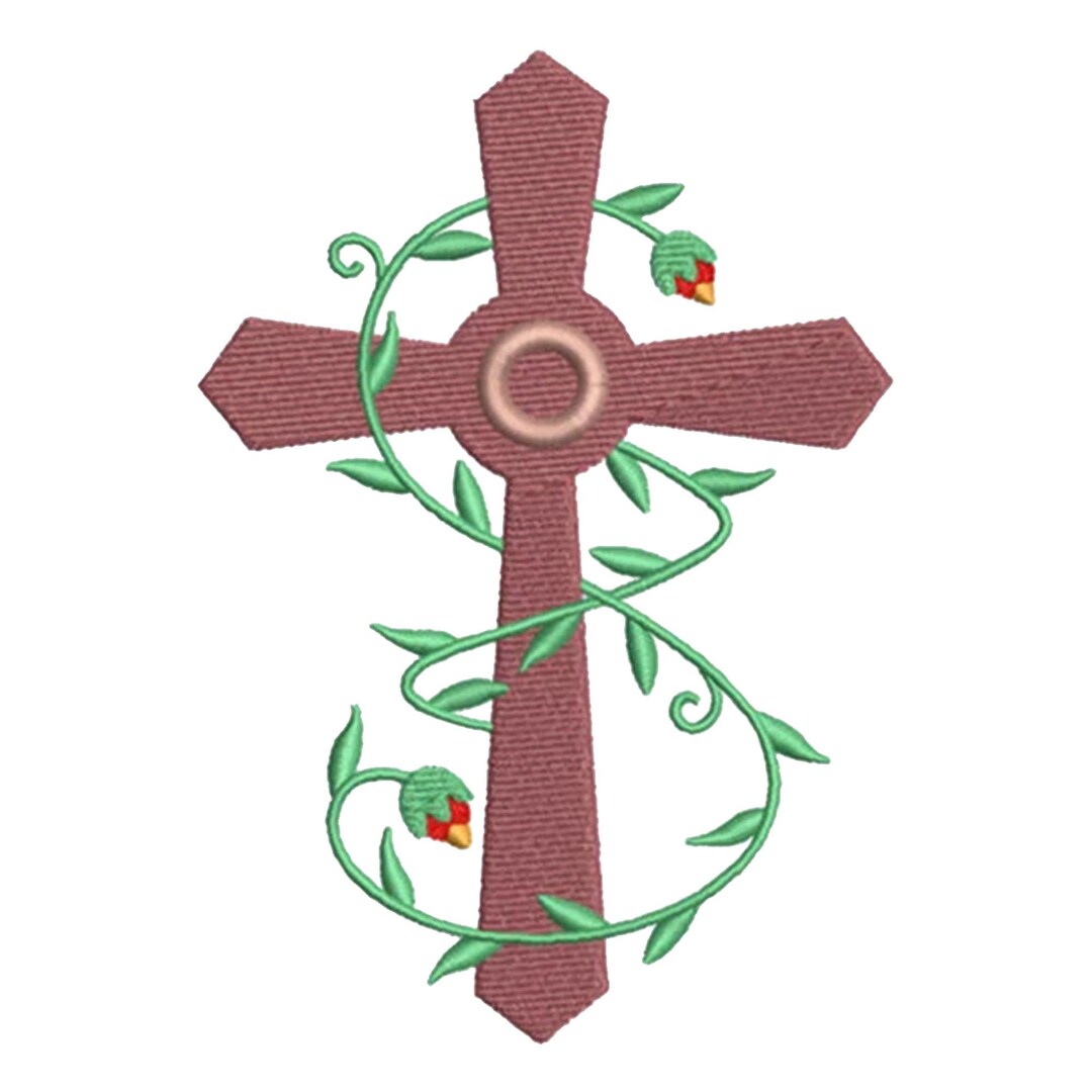Floral Cross - Religious Embroidery Pattern - Christian Embroidery ...