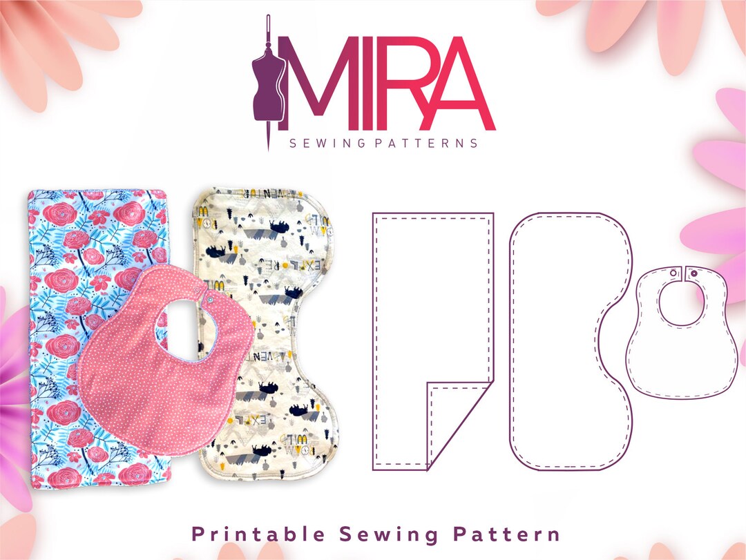 Bib and Burp Cloth Sewing Pattern / PDF Sewing Pattern Baby Etsy