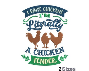 A Chicken Tender Embroidery - Chicken Embroidery - Rooster Embroidery -  Machine Embroidery Design - Digital Instant Download - 2 Sizes