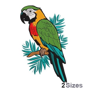 Tropical Parrot Embroidery - Bird Embroidery - Parrot Embroidery - Machine Embroidery Design - Digital Instant Download - 2 Sizes