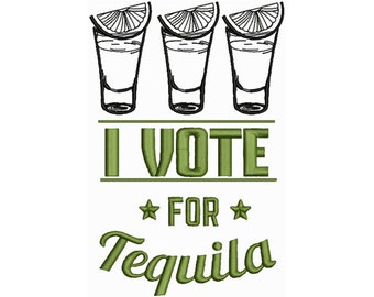 Tequila Machine Embroidery Design / Tequila with Lime Embroidery Pattern / Drinks Embroidery / Alcohol digital embroidery file