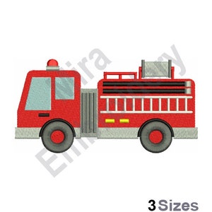 Fire Truck - Machine Embroidery Design / Fire Engine Embroidery Design / Truck Digital Embroidery - Available in 3 Sizes