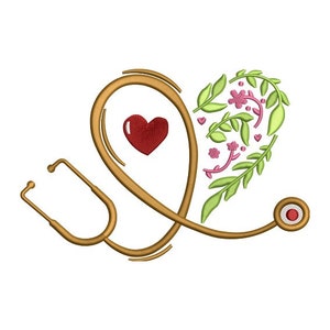 Medical Stethoscope Embroidery - Medical Embroidery - Nurse Gift Embroidery - Machine Embroidery Design - Digital Instant Download - 2 Sizes