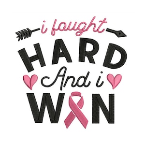 I Fought Hard - Inspirational Quote for Apparel & Décor Embroidery - Machine Embroidery Design - Digital Instant Download - 2 Sizes