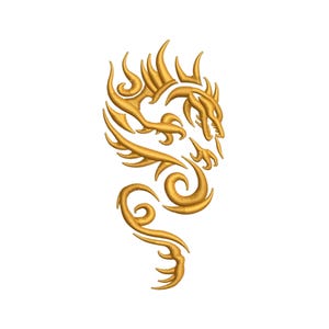 Drakekontur - Broderimönster med mytisk varelse - Maskinbroderidesign - Digital omedelbar nedladdning