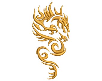 Dragon outline - borduurpatroon mythisch wezen - machineborduurontwerp - digitale Instant Download