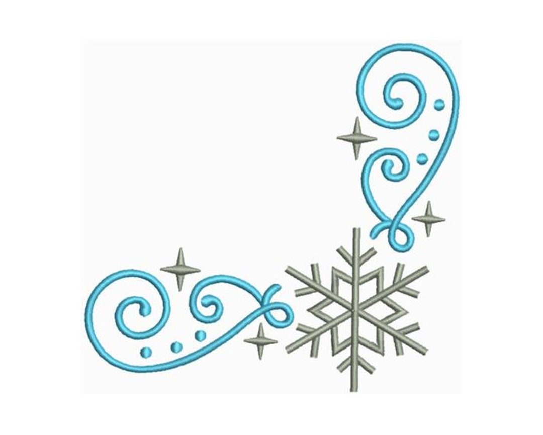 Snow Swirls Corner and Border 3 Machine Embroidery Design 2 Sizes - Etsy  Australia