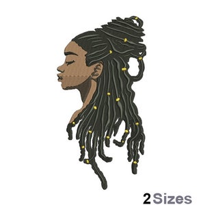 African Dreadlocs Embroidery - African Embroidery - Hair Embroidery - Machine Embroidery Design - Digital Instant Download - 2 Sizes