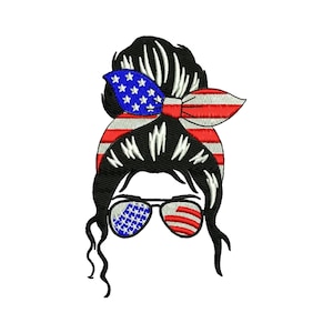 Patriotic Woman Embroidery - Patriotic Embroidery - USA Embroidery - Women Embroidery - Machine Embroidery Design - Digital Instant Download