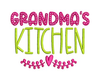Grandma's Kitchen Embroidery Design: Heart Kitchen Decor (Digital Download)