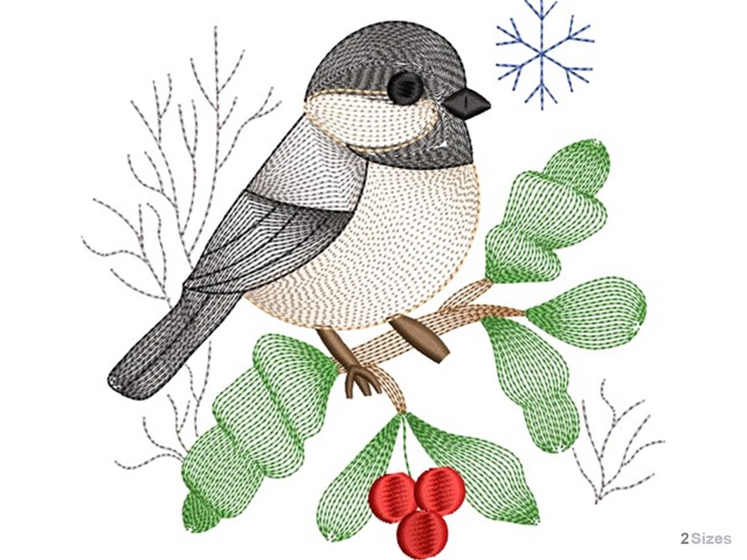 Winter Bird Embroidery – Machine Embroidery Design – Christmas Bird ...