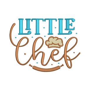 Machine Embroidery Design - Little Chef - Cute Kids Chef Embroidery - Chef Hat Embroidery - Cooking Theme Design - Instant Download -2 Sizes