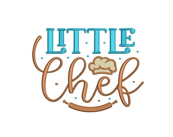 Machine Embroidery Design - Little Chef - Cute Kids Chef Embroidery - Chef Hat Embroidery - Cooking Theme Design - Instant Download -2 Sizes